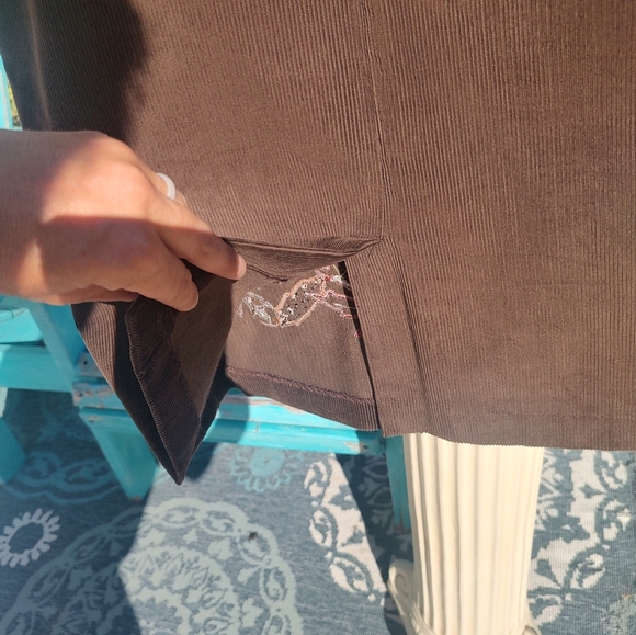 Norton Studio Size 10 Fall Leaves Corduroy Brown Skirt! - Picture 6 of 16